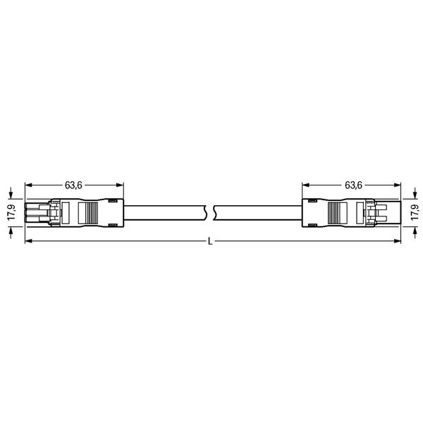 pre-assembled interconnecting cable Socket/plug 3-pole pink image 4