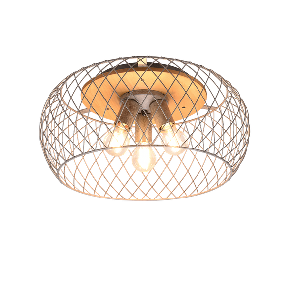 Tamil ceiling lamp E27 antique steel/wood image 1