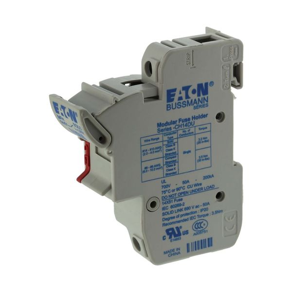 Fuse-holder, low voltage, 50 A, AC 690 V, 14 x 51 mm, Neutral, IEC image 6
