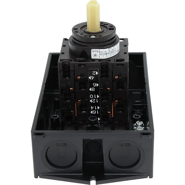 Reversing star-delta switches, T3, 32 A, surface mounting, 5 contact unit(s), Contacts: 10, 60 °, maintained, With 0 (Off) position, D-Y-0-Y-D, Design image 56