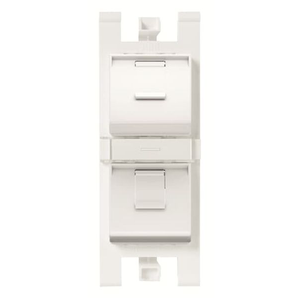 T1016.7 BL 2-gang plain outlet with shutter - White image 1