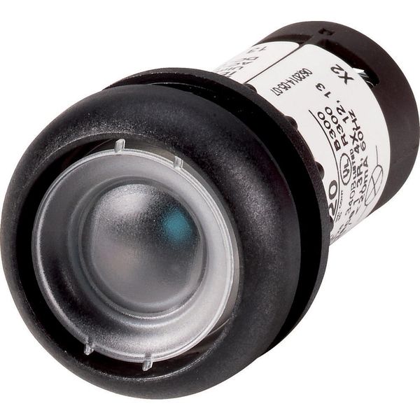 Illuminated pushbutton actuator, Flat, maintained, 1 N/O, Screw connection, LED white, Without button plate, 120 V AC, Bezel: black image 2