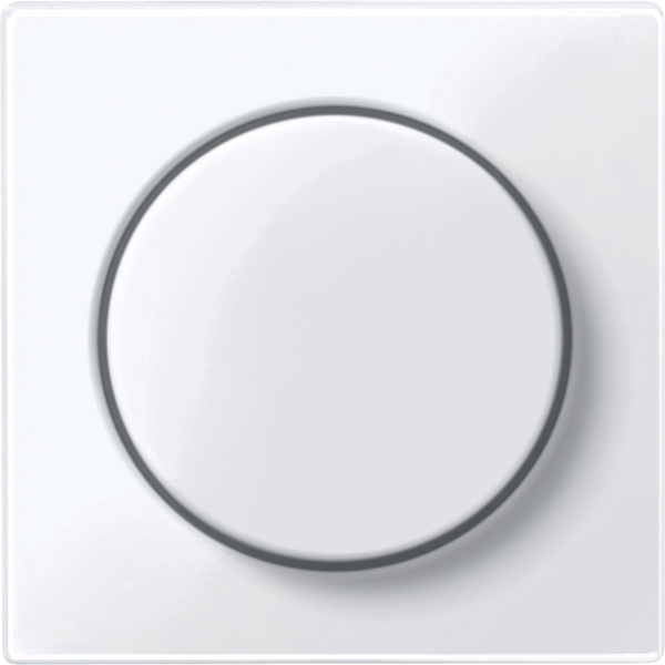 Central plate with rotary knob, active white, glossy, System M image 3