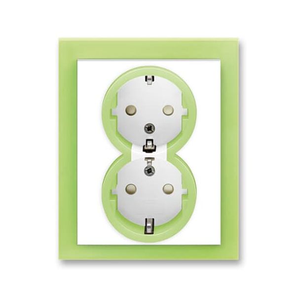 5512M-C03459 42 Double socket outlet with earthing contacts, shuttered image 1