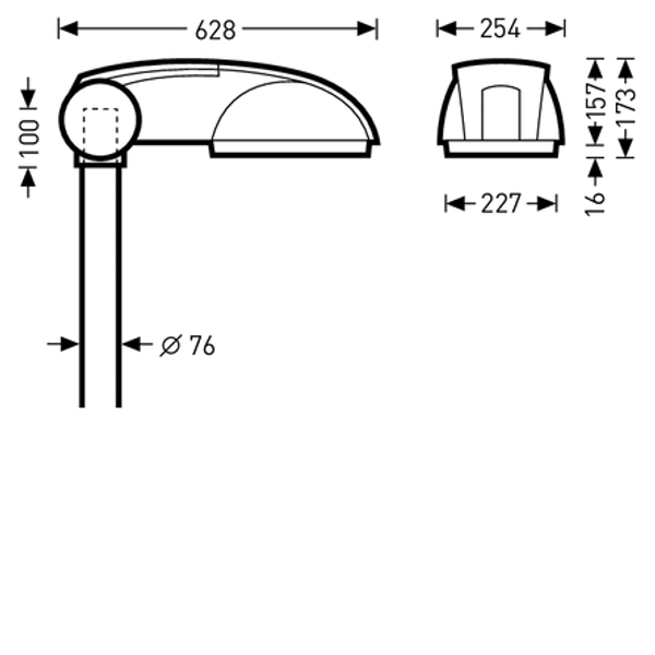 Post-top luminaires Lumega 600 CLO (normal) Lens Multi colour ET 43W 5600lm 70 asymmetric wide (AB7L) IP66 IK09 5 SDCM 7196440 image 2