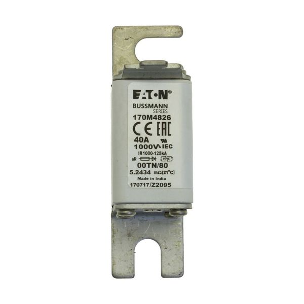 Fuse-link, high speed, 40 A, AC 1000 V, size 00, 30 x 47 x 98 mm, aR, DIN, IEC, type T indicator image 10