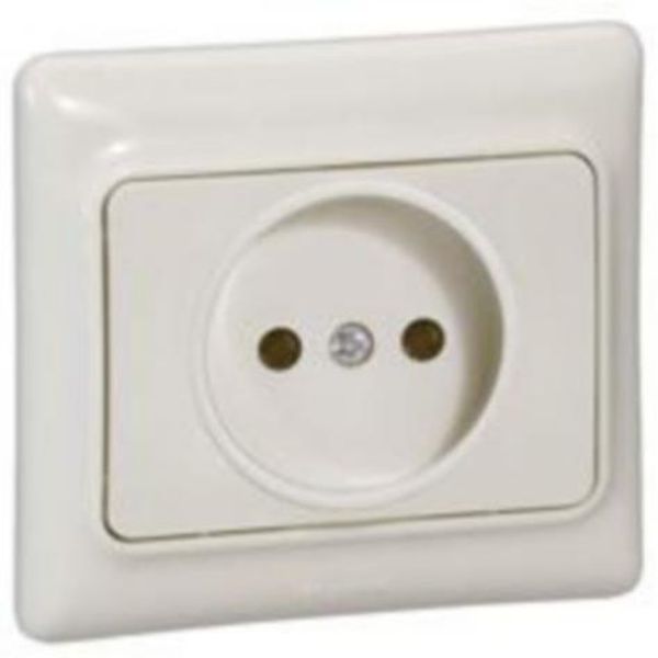 Kaptika - 2P socket outlet with sutters - flush mounting - 16 A 250 V~ - Ivory image 1