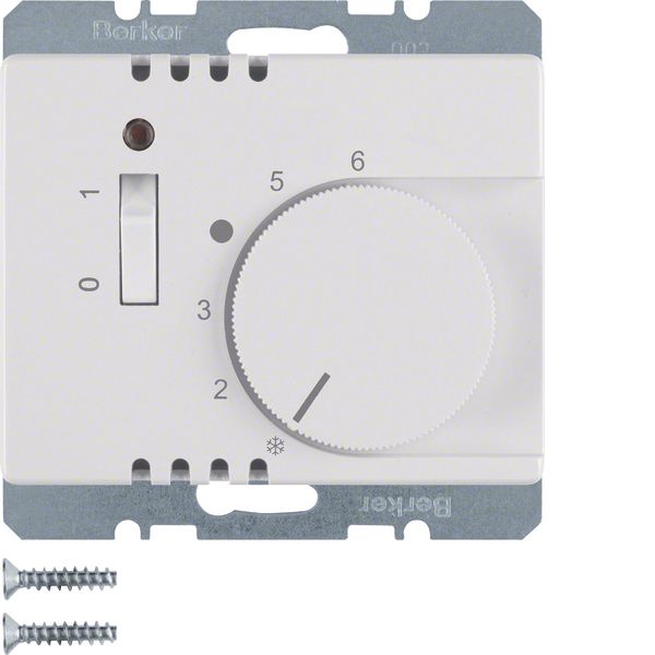 Temp. cont., NC contact, centre pl., 24V AC/DC, rocker switch, arsys p image 1