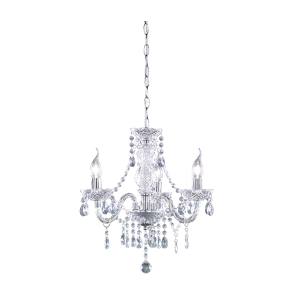 Luster chandelier 3-pc E14 transparent image 1