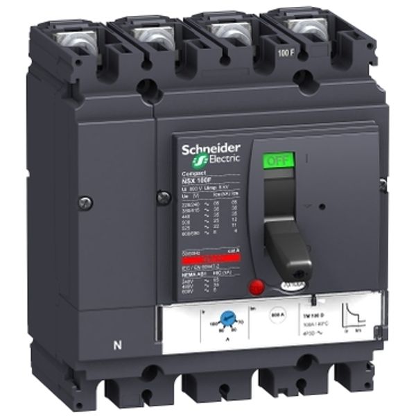 circuit breaker ComPact NSX100F, 36 kA at 415 VAC, TMD trip unit 63 A, 4 poles 3d image 2