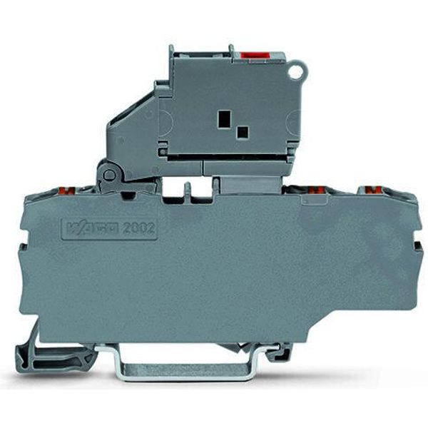 2202-1711/1000-541 3-conductor fuse terminal block; with pivoting fuse holder; with end plate image 1