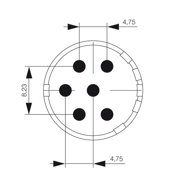 contact insert (circular connector), Solder-in socket, 3.5 mm, Print c image 2