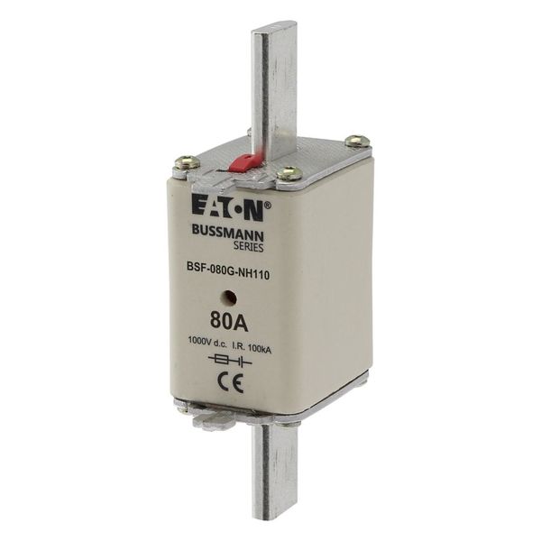 Fuse-link, high speed, 80 A, DC 1000 V, NH1, 40 x 53 x 135 mm, gBat, IEC, blade connection image 16