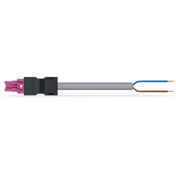 pre-assembled connecting cable Socket/open-ended 2-pole pink image 1
