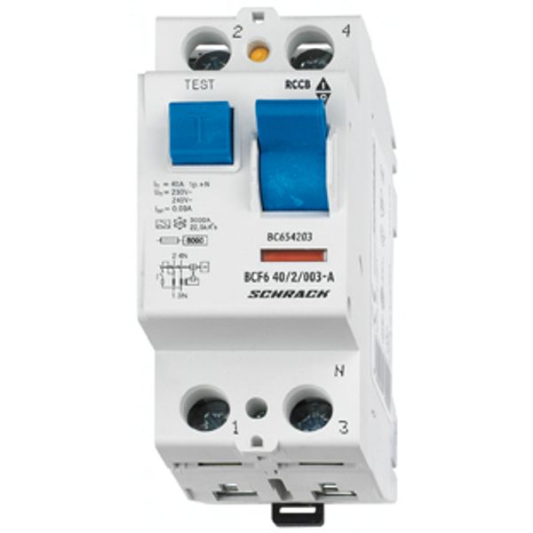 Residual current circuit breaker 40A, 2-p, 300mA, type A,6kA image 1