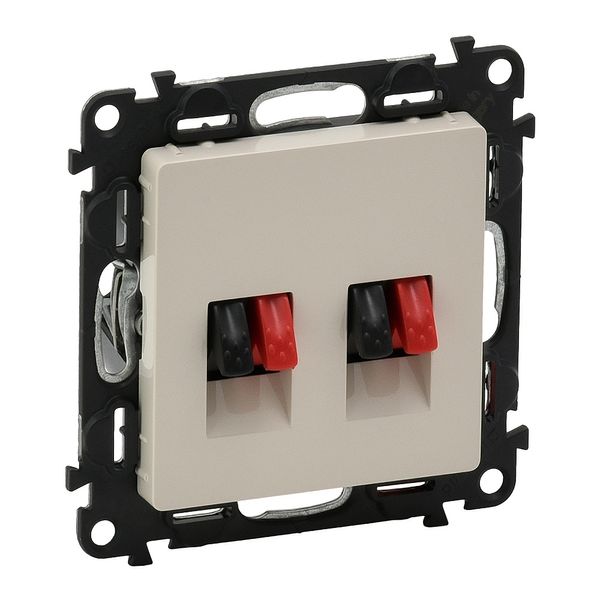 Double loudspeaker socket Valena Life - with cover plate - ivory image 1