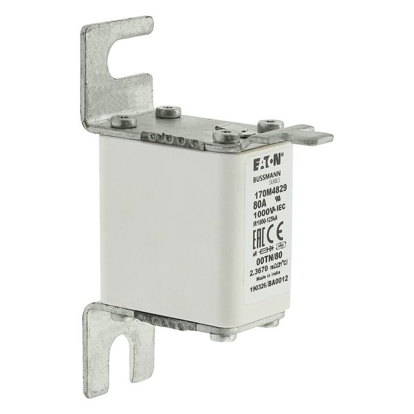 Fuse-link, high speed, 80 A, AC 1000 V, size 00, 30 x 47 x 98 mm, aR, DIN, IEC, type T indicator image 12