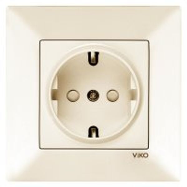 Meridian Beige (Quick Connection) Child Protected Earthed Socket image 1