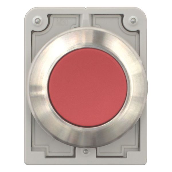 Pushbutton, RMQ-Titan, flat, momentary, red, blank, Front ring stainless steel image 4