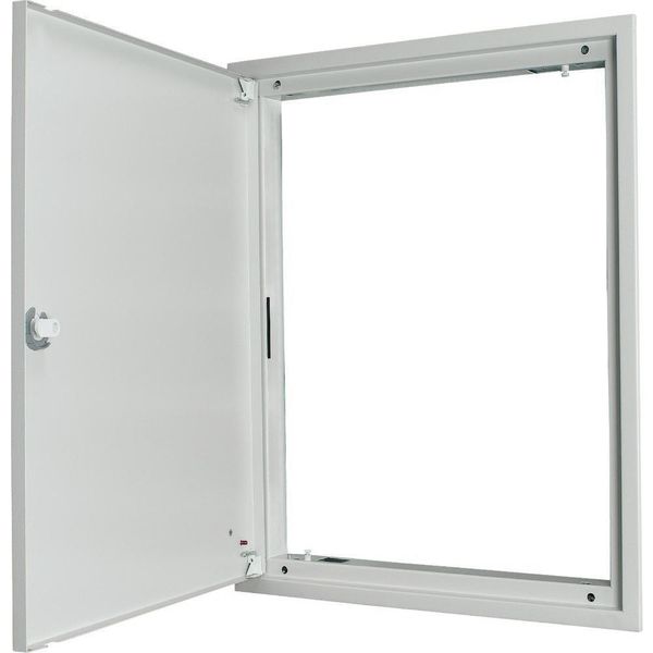 Flush-mounting door frame with sheet steel door and three-point turn-lock for 3-component system, W = 600 mm, H = 1260 mm image 2