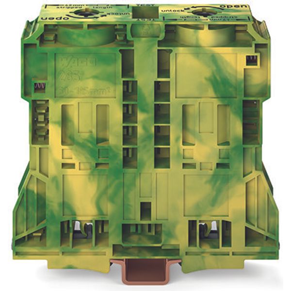 2-conductor ground terminal block 120 mm² lateral marker slots green-y image 2