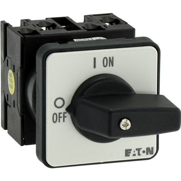 On-Off switch, T0, 20 A, flush mounting, 2 contact unit(s), 3 pole, with black thumb grip and front plate image 7