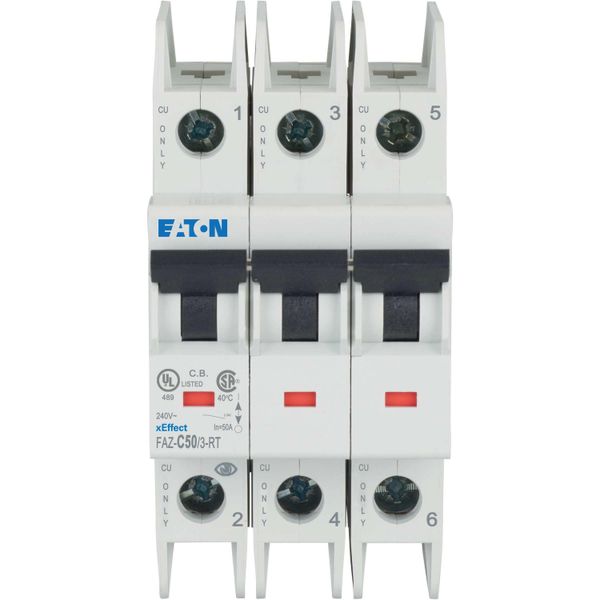 Miniature circuit breaker (MCB), 50 A, 3p, characteristic: C, ring tongue image 9