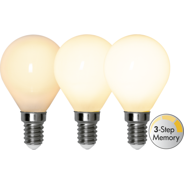 LED Lamp E14 P45 Opaque Filament RA90 3-step memory image 1