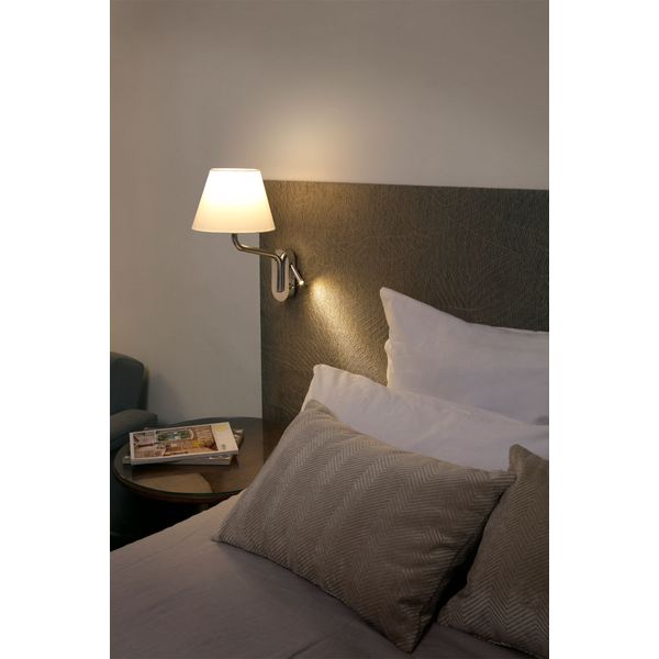 ETERNA Left chrome/beige table lamp with reader image 1