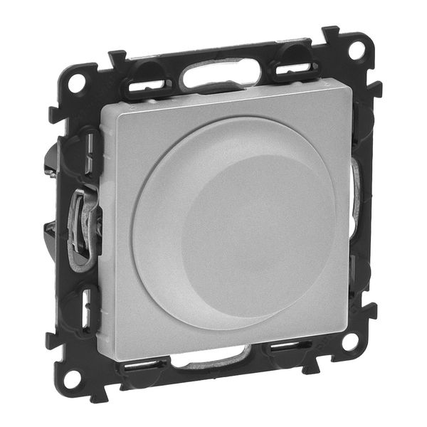 Rotary dimmer Valena Life - 240 V~ - 50 Hz - with cover plate - aluminium image 1
