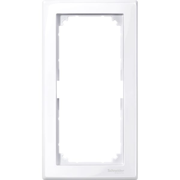 M-Smart frame, 2-gang without central bridge piece, active white, glossy image 4