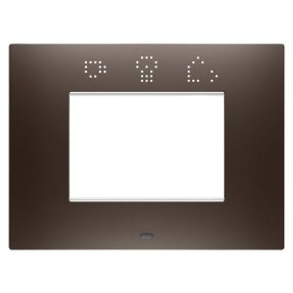 EGO SMART PLATE - IN PAINTED TECHNOPOLYMER - 3 MODULES - BROWN SHADE - CHORUSMART image 1