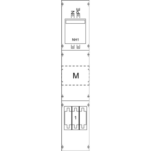 KA4072 CT meter panel, Field width: 1, Rows: 0, 1350 mm x 250 mm x 160 mm, IP2XC image 5