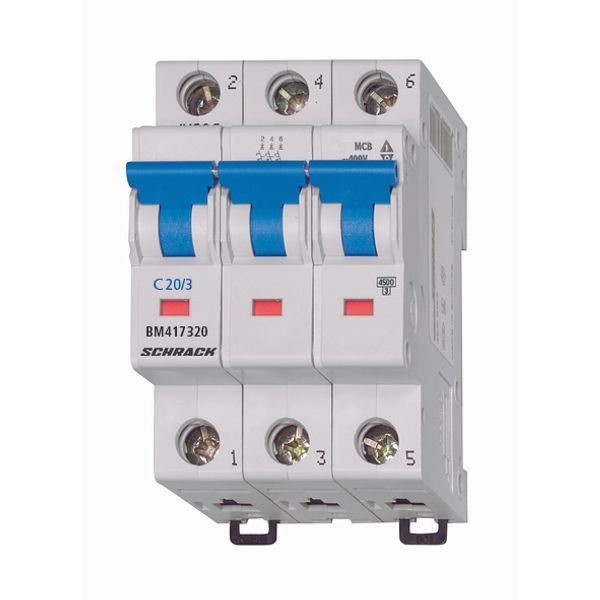 Miniature Circuit Breaker (MCB) C, 20A, 3-pole, 4.5KA image 1