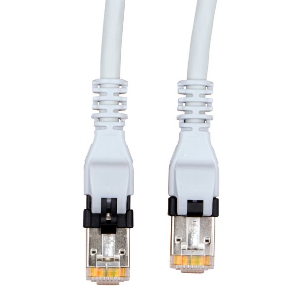 Push Pull Patchcord RJ45 shielded Cat.6a 10GB LS0H grey 0.5m image 1