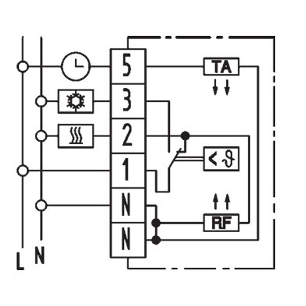 Polar white room controller extra flat, 5-30C, AC 230V, 1 changeover contact, 5/5 A, with TA approx.5K, RAL 9010 image 4