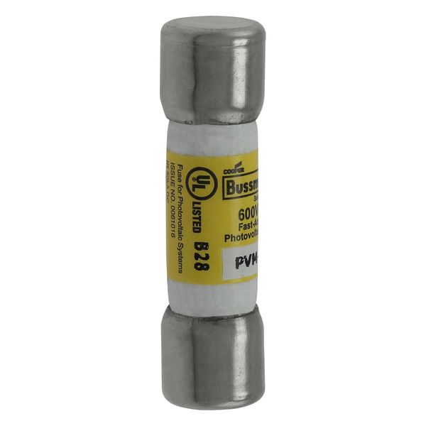 Midget Fuse, Photovoltaic, 600 Vdc, 50 kAIC interrupt rating, Fast acting class, Fuse Holder and Block mounting, Ferrule end X ferrule end connection, 10A current rating, 50 kA DC breaking capacity, .41 in diameter image 16
