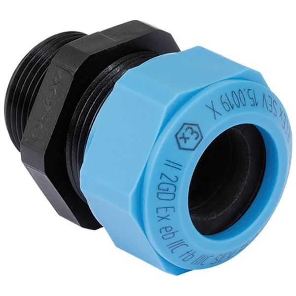 Cable gland Progress synthetic GFK Pg42 Ex e II cable Ø 35.0 -37.0mm blue image 1