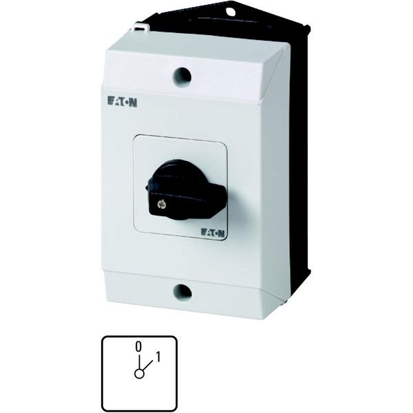 ON-OFF switches, T0, 20 A, surface mounting, 1 contact unit(s), Contacts: 2, 45 °, maintained, With 0 (Off) position, 0-1, Design number 15402 image 2