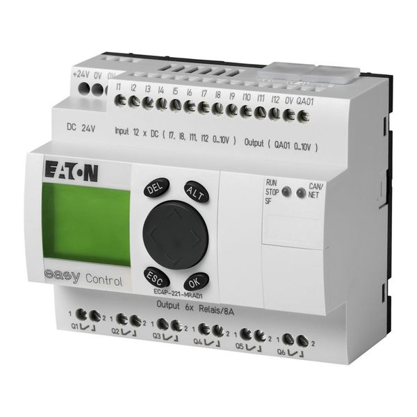 Compact PLC, 24 V DC, 12DI(of 4AI), 6DO(R), 1AO, CAN, display image 1