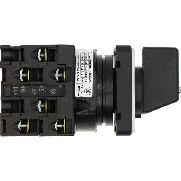 Changeoverswitches, T0, 20 A, flush mounting, 3 contact unit(s), Contacts: 6, 90 °, maintained, Without 0 (Off) position, 1-2, Design number 15443 image 22