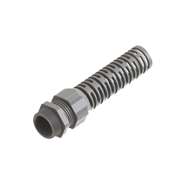 Cable gland, spiral, M12, 3-6,5mm, PA6, light grey RAL7035, IP68 image 1