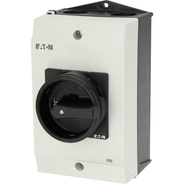 Main switch, P1, 32 A, surface mounting, 3 pole, 1 N/O, 1 N/C, STOP function, With black rotary handle and locking ring, Lockable in the 0 (Off) posit image 15
