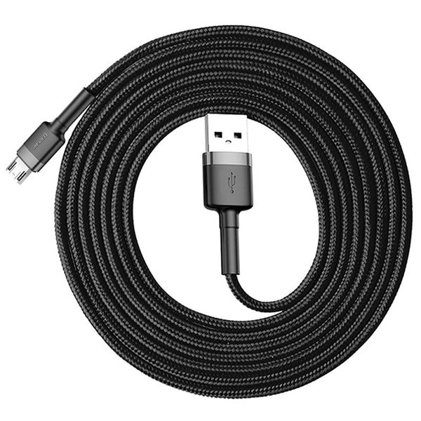 Cable USB A plug - micro USB plug 2.0m QC3.0 Cafule grey+black BASEUS image 1