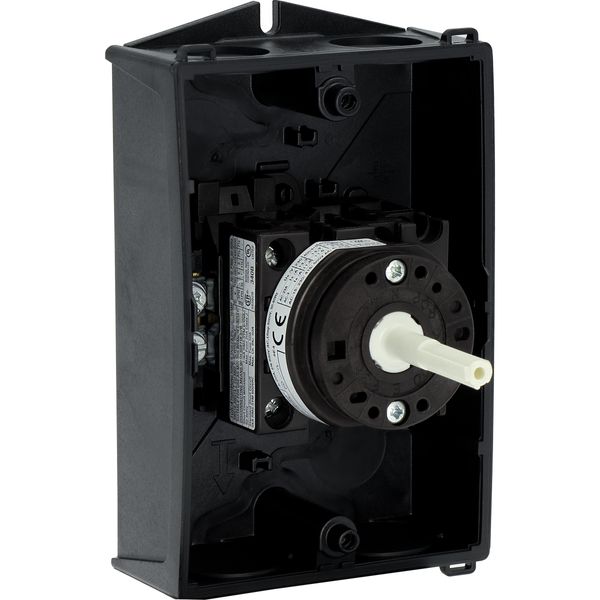 Main switch, T0, 20 A, surface mounting, 2 contact unit(s), 3 pole, STOP function, With black rotary handle and locking ring, Lockable in the 0 (Off) image 30