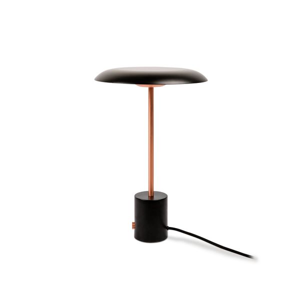 HOSHI LED BLACK AND BRUSHED COPPER TABLE LAMP image 1
