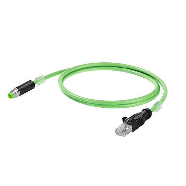 PROFINET Cable (assembled), M8 D-code - IP67 straight pin, RJ45 IP 20, image 1