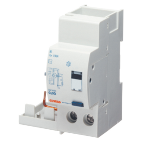 ADD ON RESIDUAL CURRENT CIRCUIT BREAKER FOR MT CIRCUIT BREAKER - 2P 25A TYPE A INSTANTANEOUS Idn=0,03A - 2 MODULES image 1