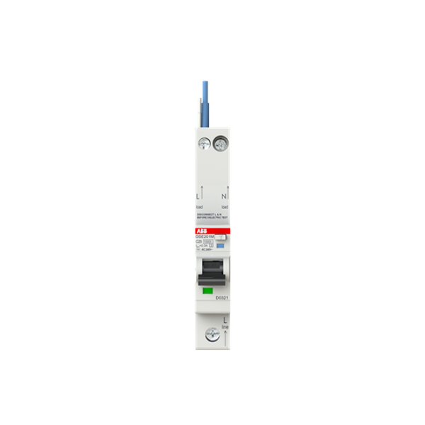 DSE201 M C25 AC300 - N Blue Residual Current Circuit Breaker with Overcurrent Protection image 3