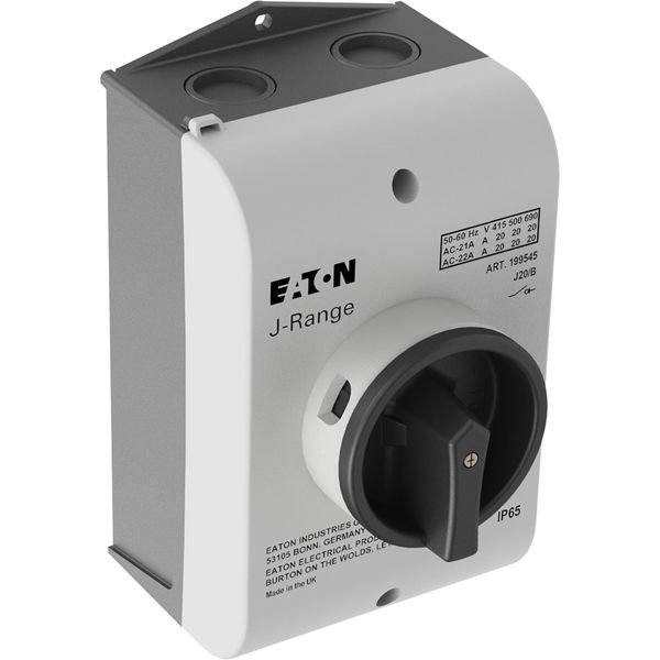 Main switch, 20 A, surface mounting, 3 pole, STOP function, With black rotary handle and locking ring, Lockable in the 0 (Off) position image 9